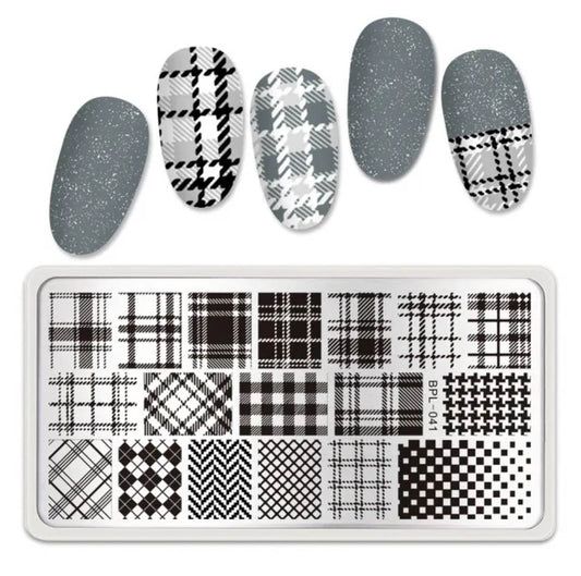 Plaid Nail Stamping Plate