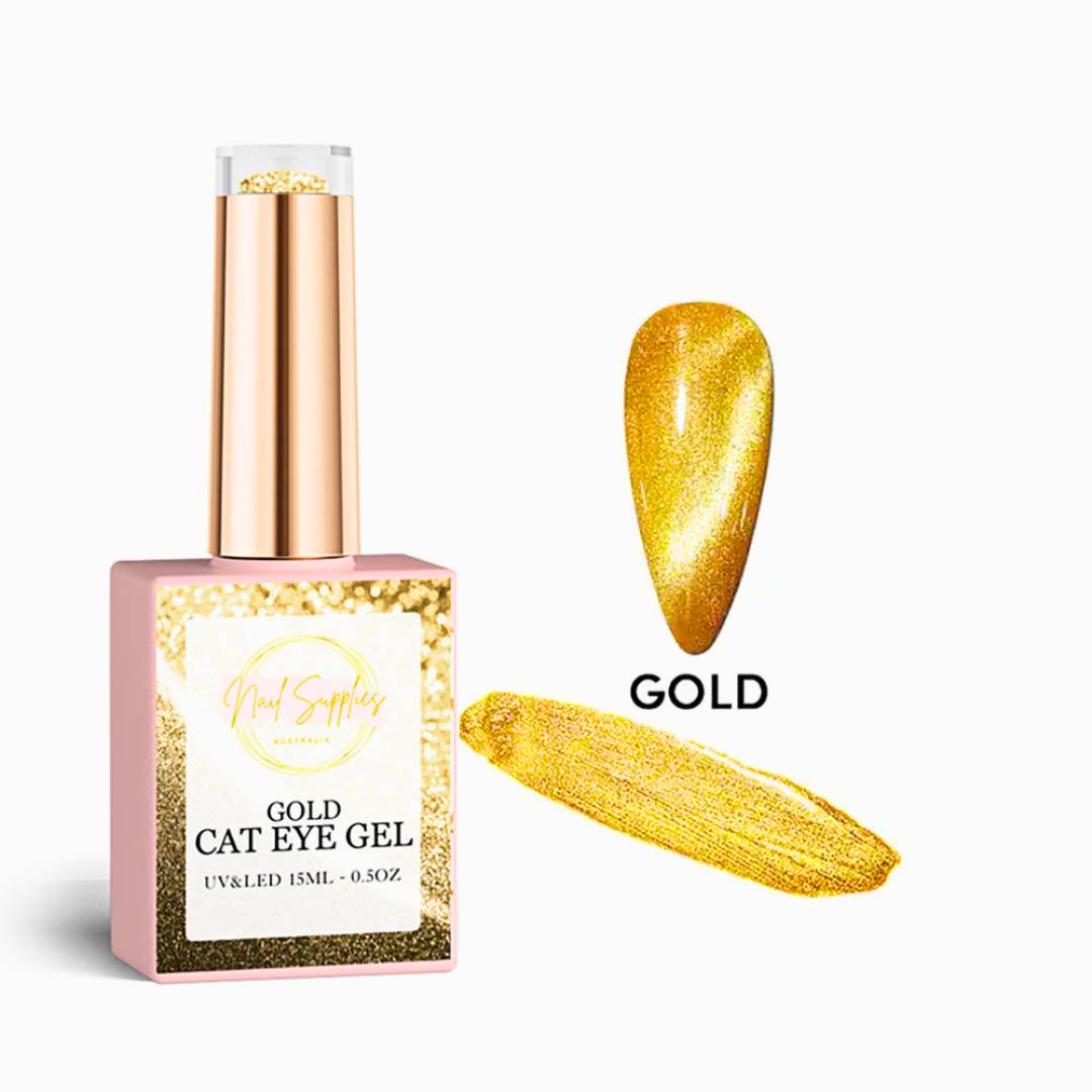 gold cat eye gel nail polish set 