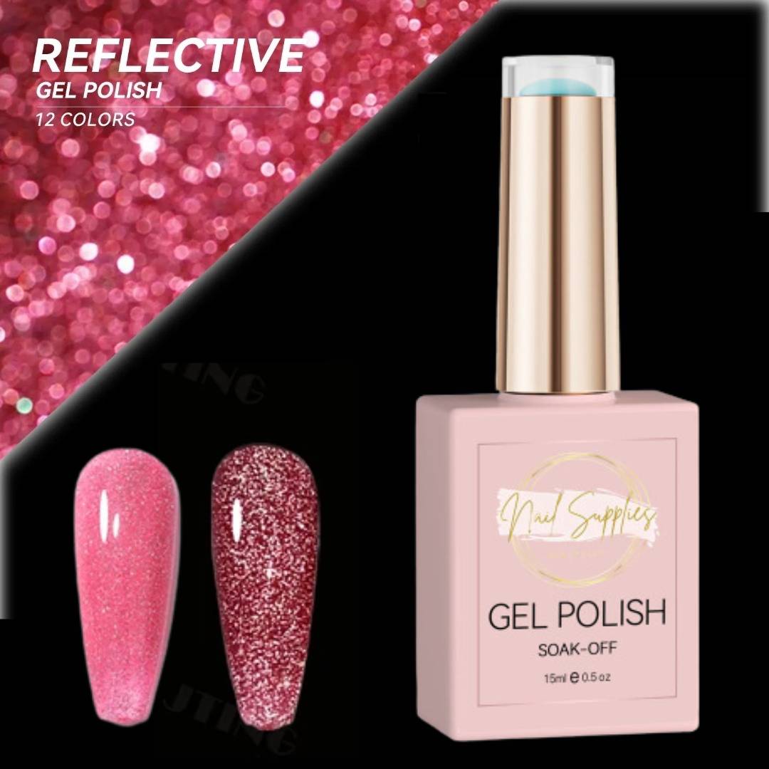 Pink Reflective Glitter Gel Polish
