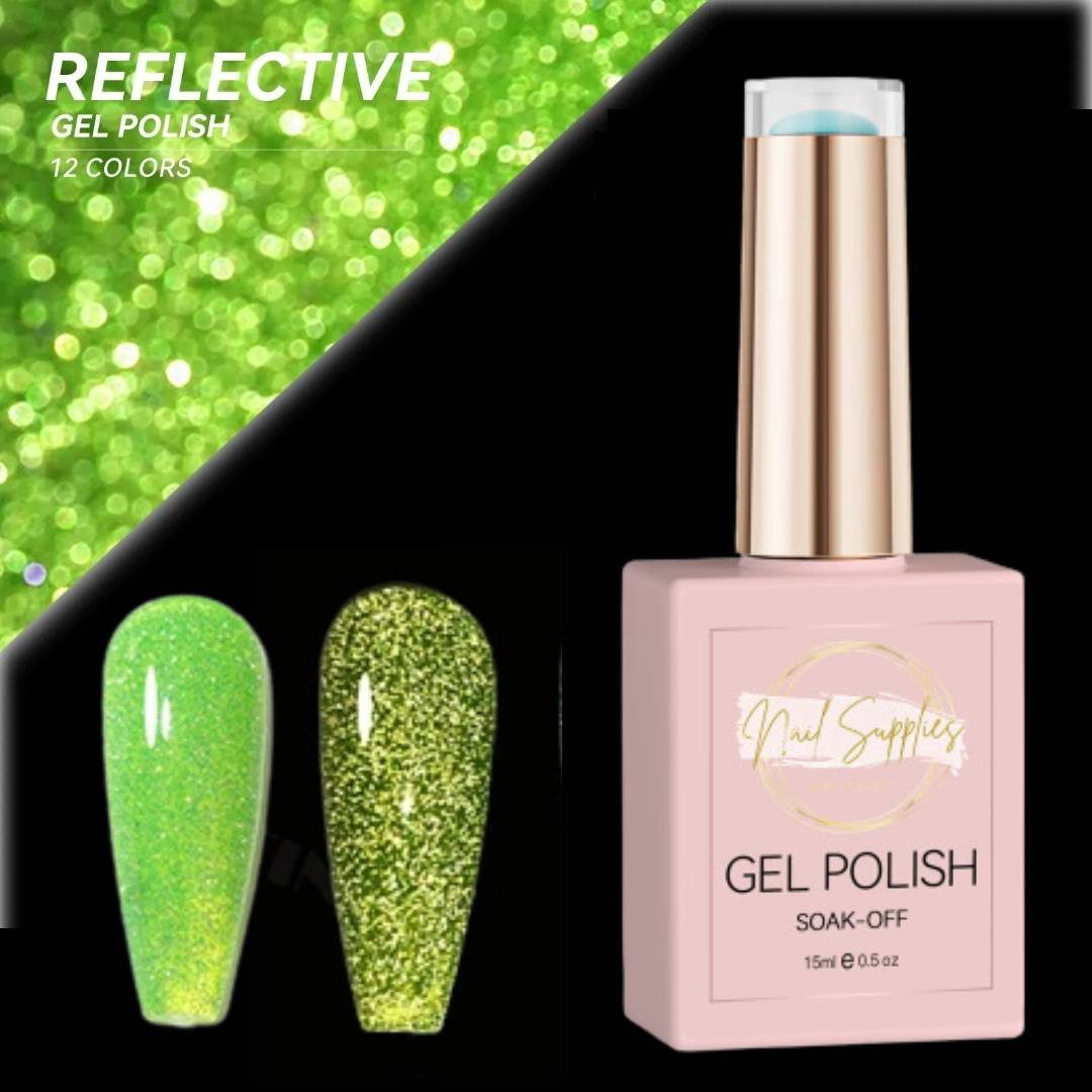 Green Reflective Glitter Gel Polish