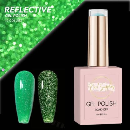 Green Reflective Glitter Gel Polish