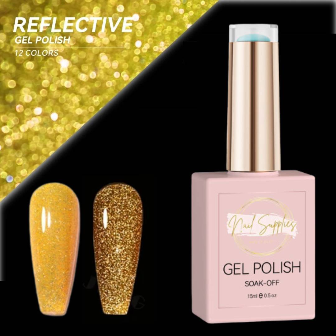 Gold Reflective Glitter Gel Polish