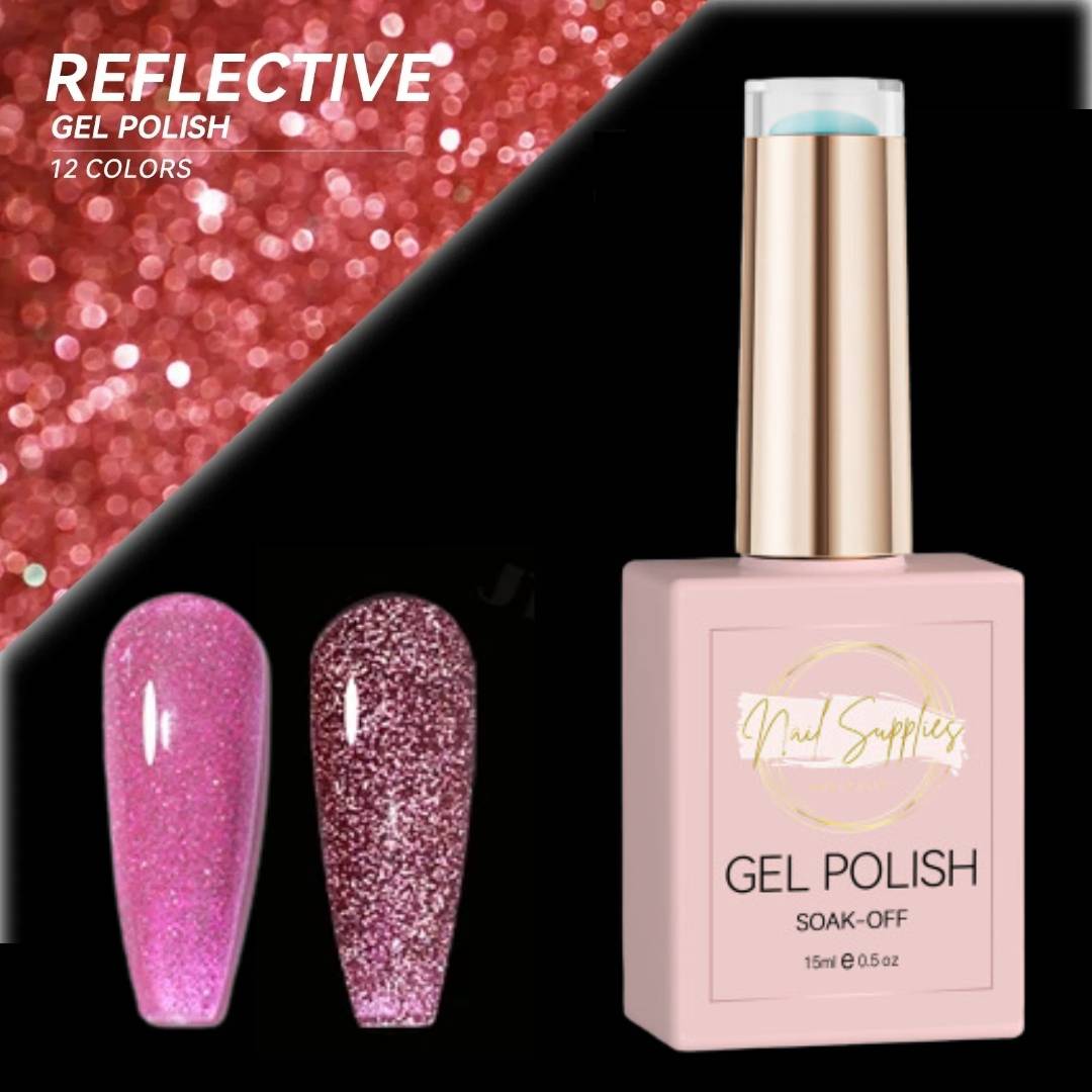 Pink Reflective Glitter Gel Polish