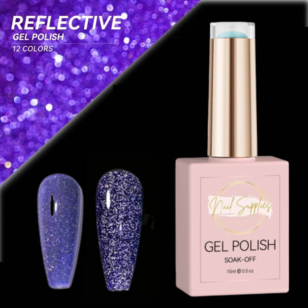 Purple Reflective Glitter Gel Polish